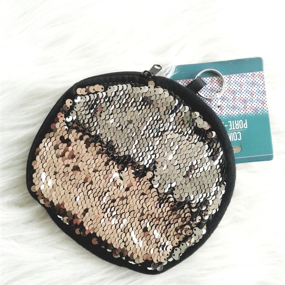 Handbags - NWT Reversible Sequin Coin Purse/Cosmetic Bag